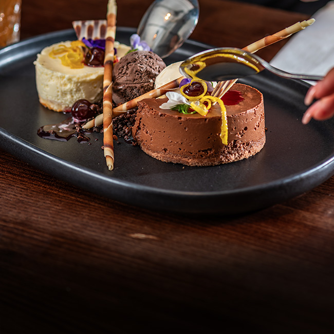 Dessert menu at The White Swan